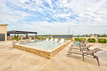 Rooftop tanning pool and sun deck